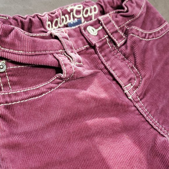 Vintage Jeans Purple Corduroy Denim Straight Leg Elastic Waistband 2T Baby Gap - Picture 4 of 6
